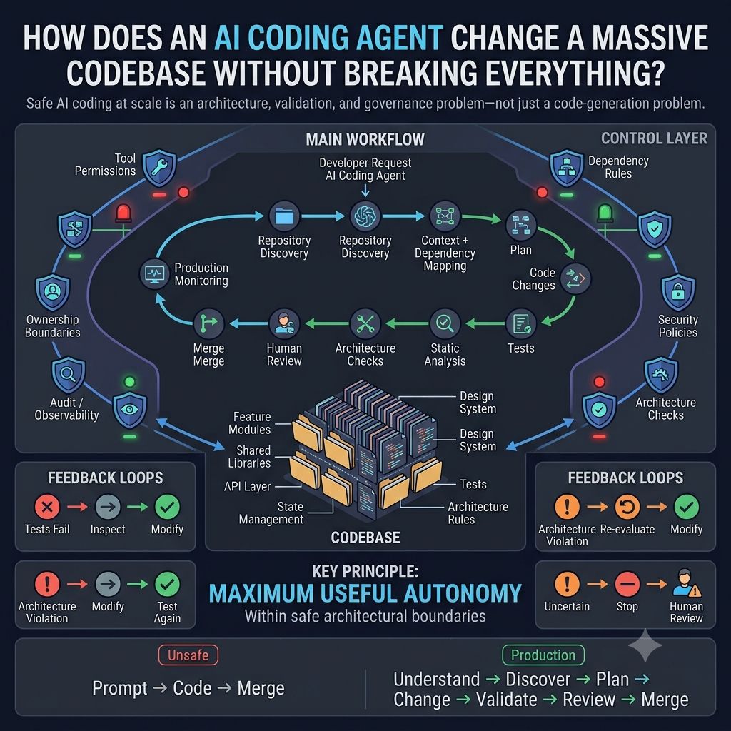 How Does an AI Coding Agent Change a Massive Codebase Without Breaking Everything?