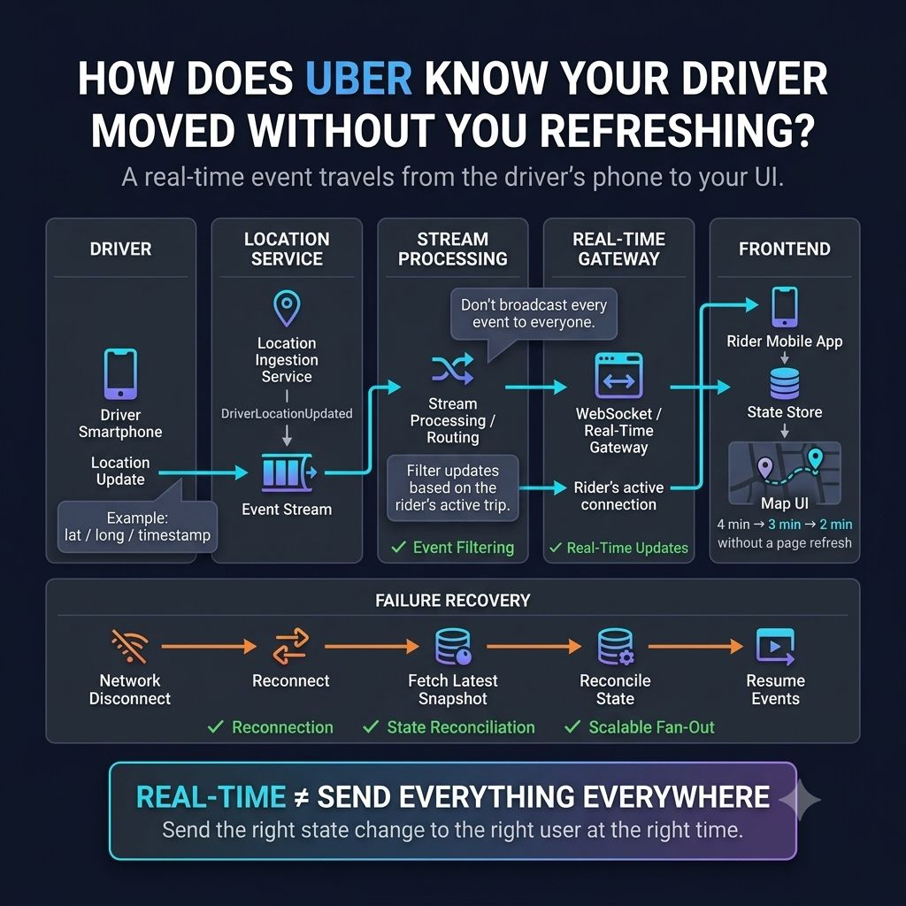 How Does Uber Know Your Driver Moved Without You Refreshing the App?
