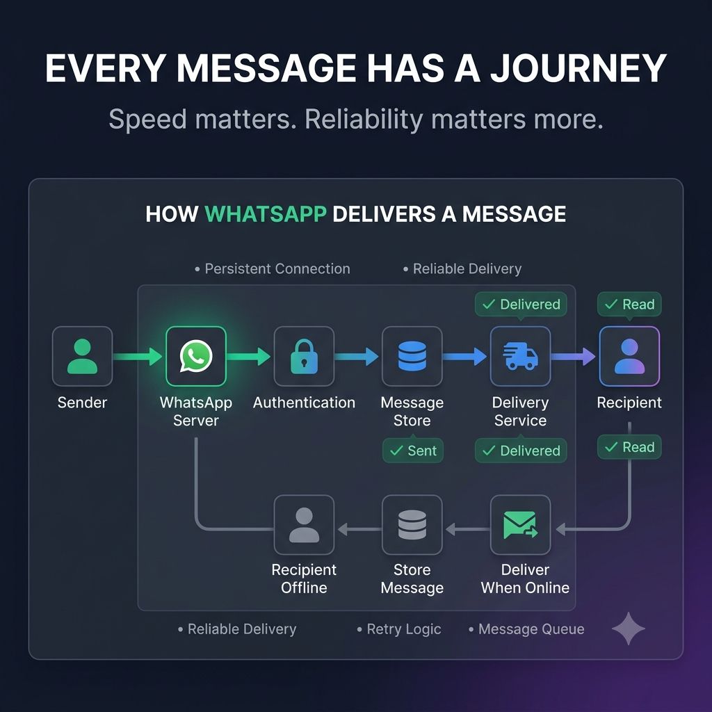 How Does WhatsApp Deliver A Message in Milliseconds?